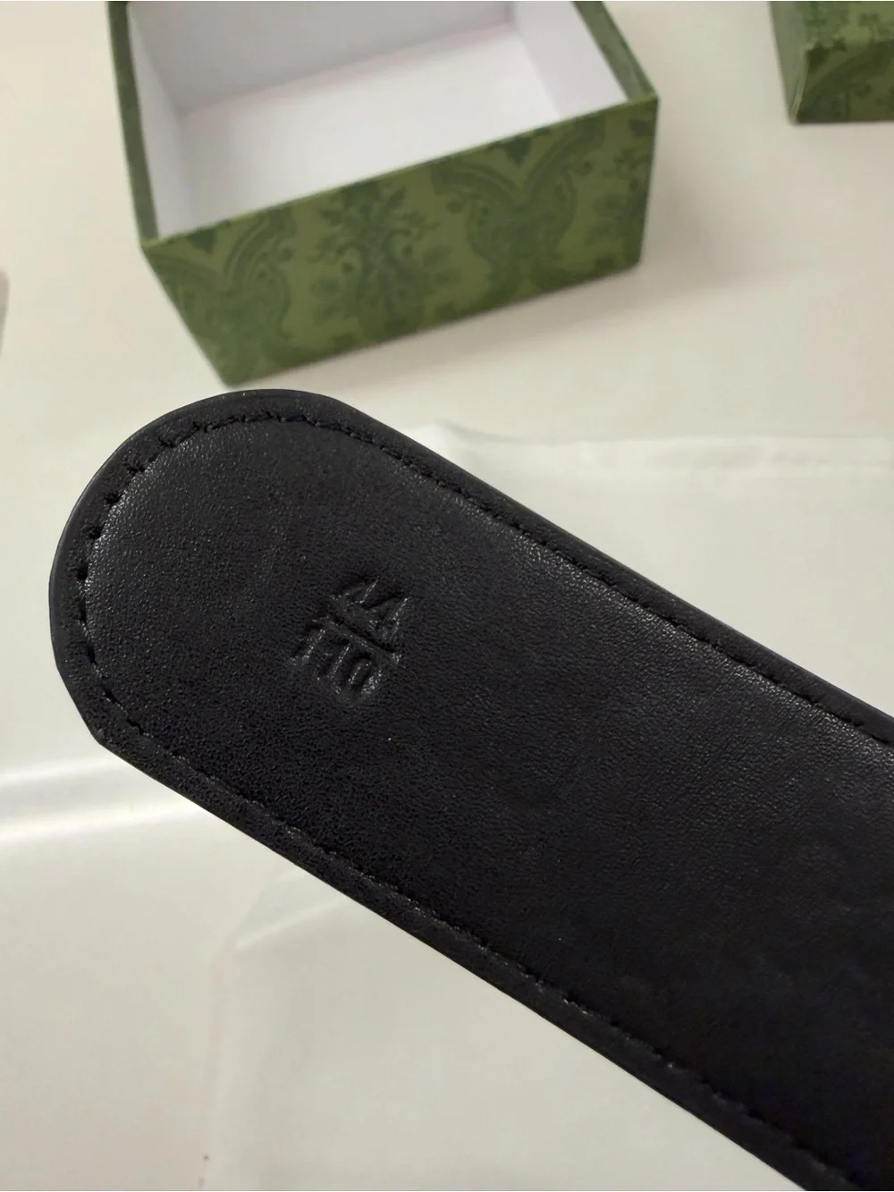 Gucci Black Embossed GG Leather Belt with Matte Black Double G Buckle